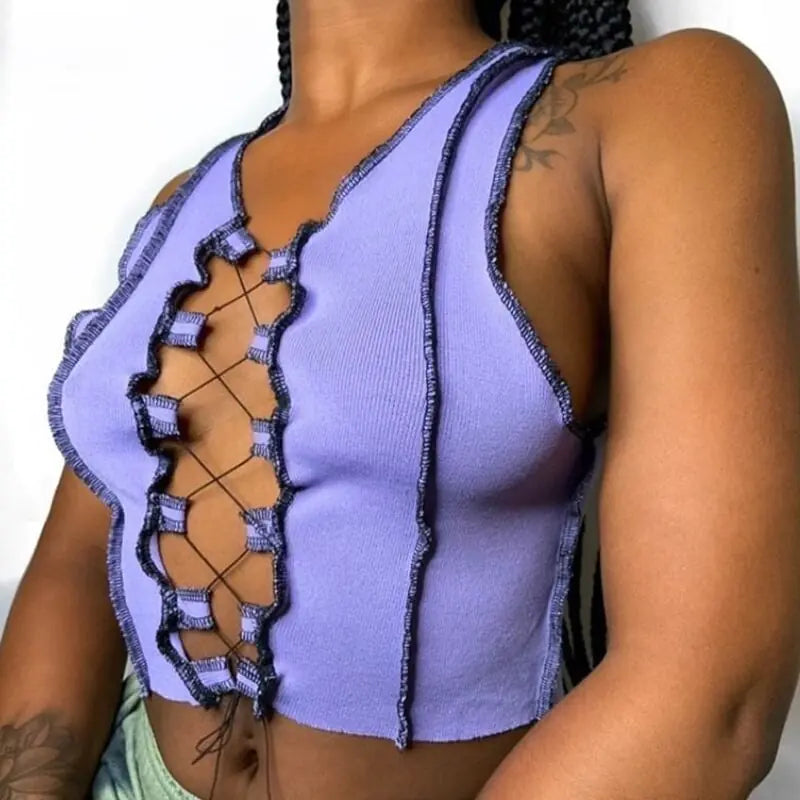 Streetwear Stripe Patchwork Tops