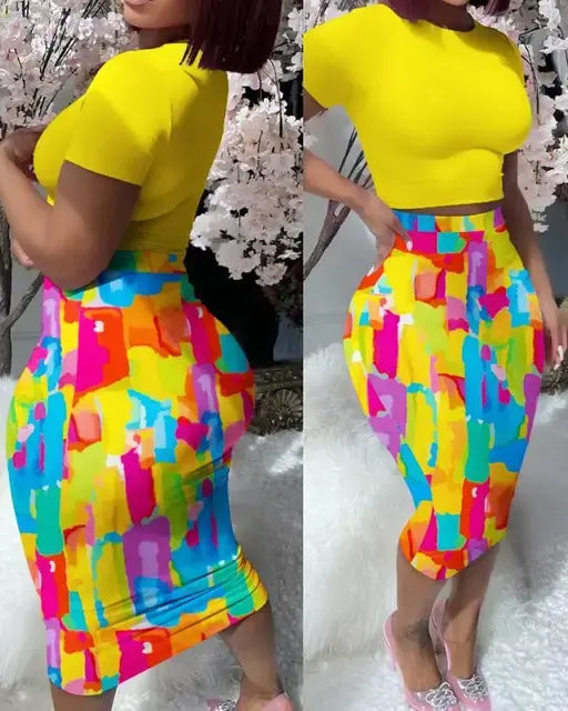 Light Pink Bodycon Two-Piece Set