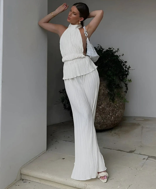 Pleated Two-Piece Set