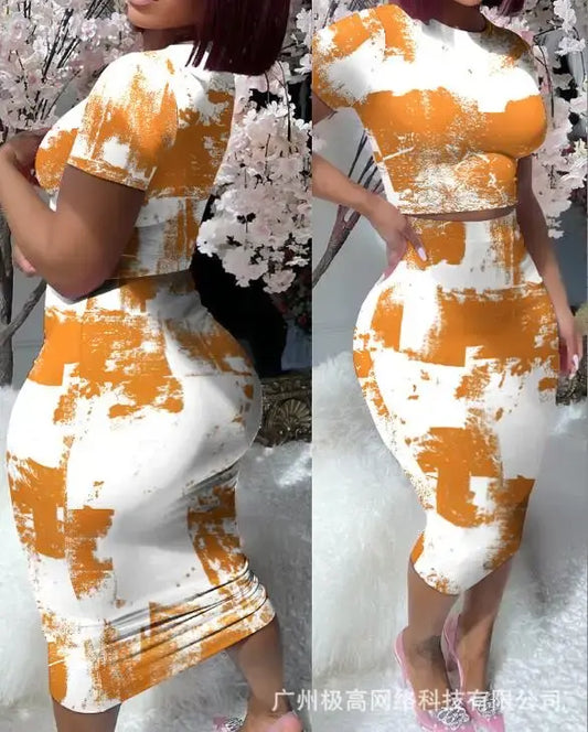Light Pink Bodycon Two-Piece Set